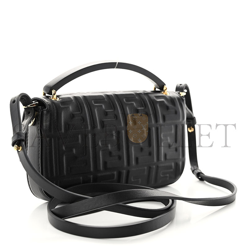 F**di nappa ff 1974 embossed phone baguette black (18.5*10*2.5cm)